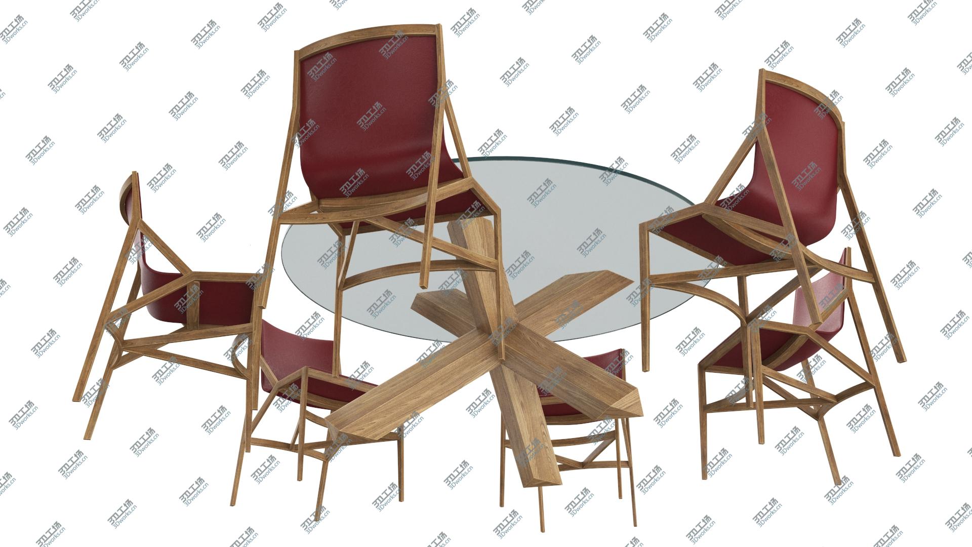 images/goods_img/2021040233/3D Cassina Dining Table Chair Set Oak Glass Red model/5.jpg